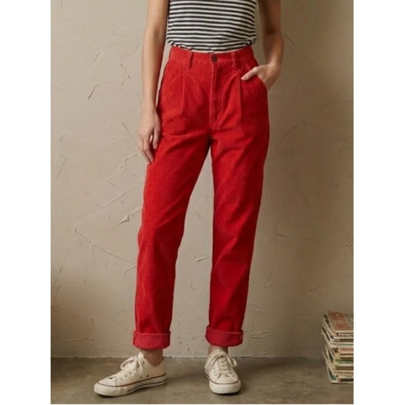 Vintage Vintage ESPRIT Sport Red Corduroy Mom Jeans Sz 13 Size 28" / US 6 / IT 42 - 1 Thumbnail