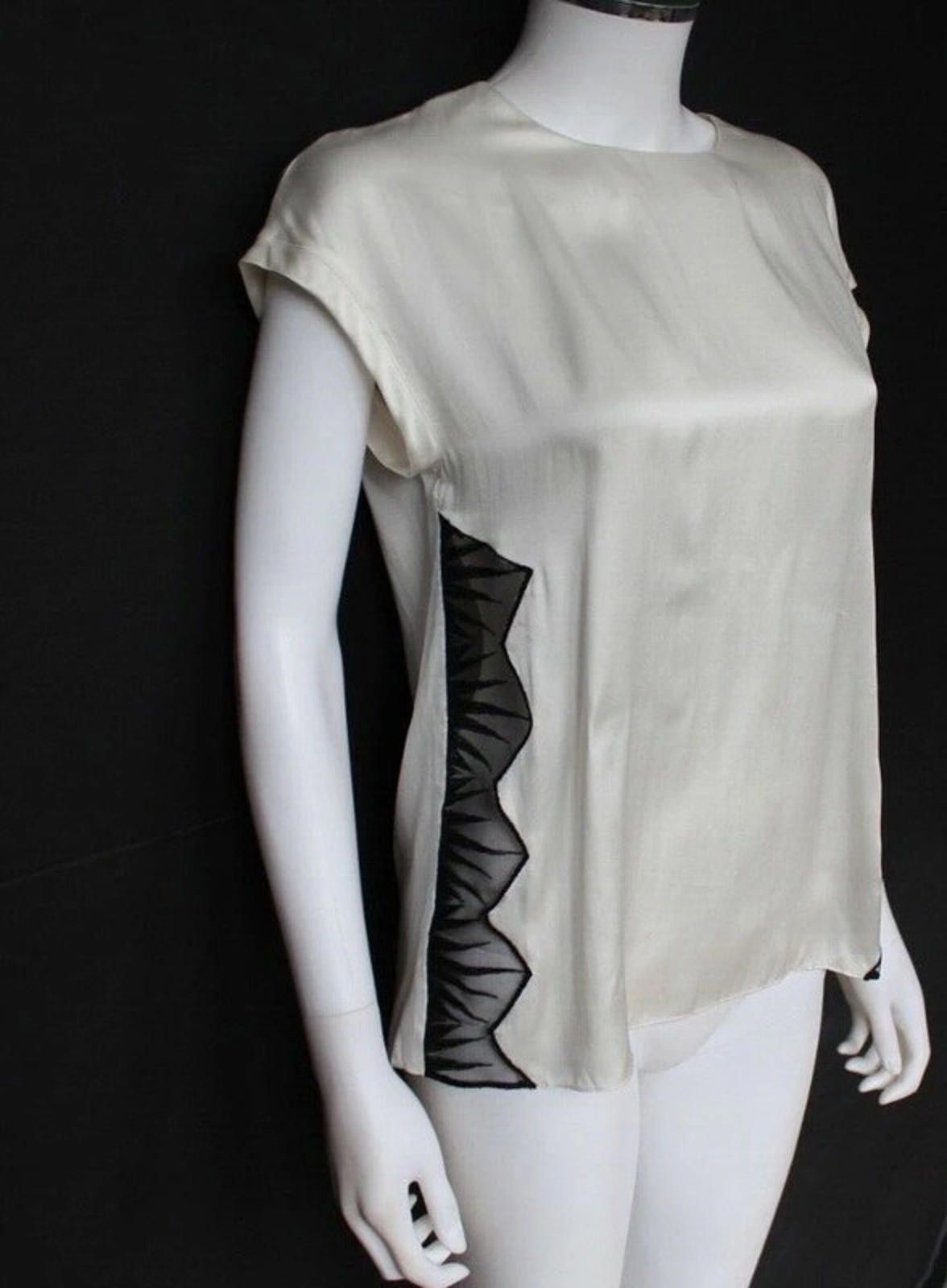 Sandro Sandro Cream Silk Cut out Top black lace size 2 uk 10 Size M / US 6-8 / IT 42-44 - 1 Thumbnail