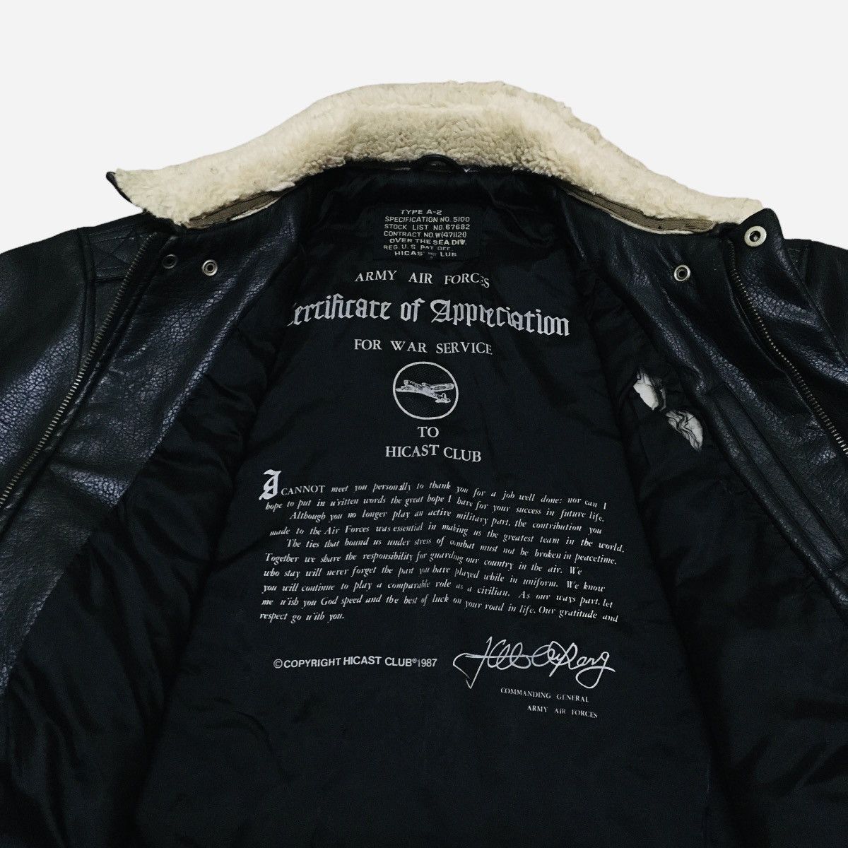 Vintage Rare Vintage Hicast Club A-2 Flying Air Force Jacket 1990s Size US L / EU 52-54 / 3 - 4 Thumbnail