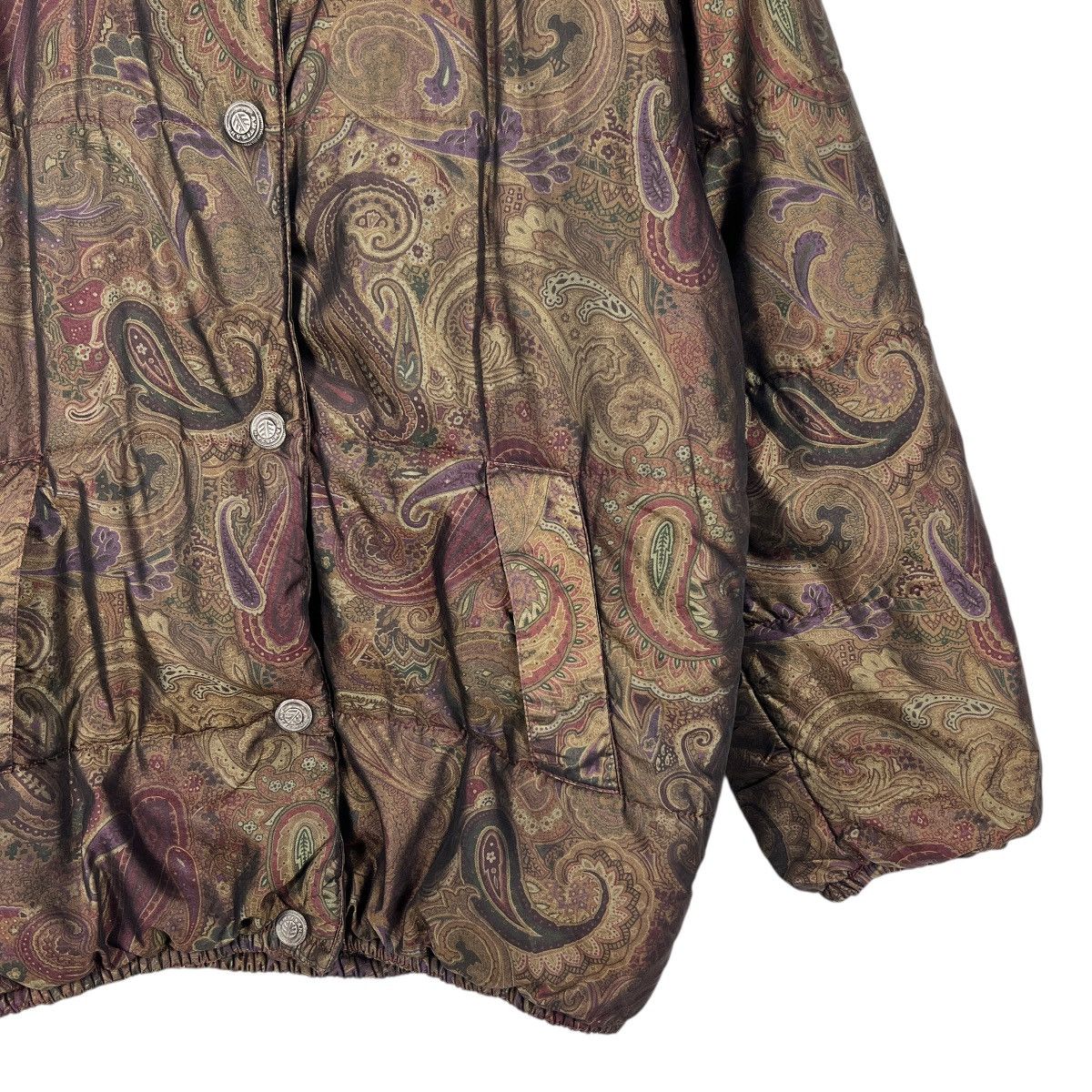 Artisan Outfitters 🔥Artisan Fur Trim Paisley Light Puffer Jacket Made In Italy Size M / US 6-8 / IT 42-44 - 8 Thumbnail