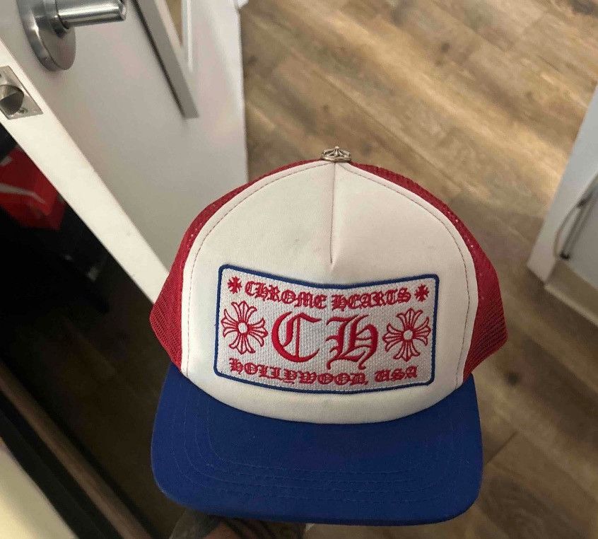 Chrome Hearts Hollywood USA Trucker Hat blue/white/red Size ONE SIZE - 1 Thumbnail