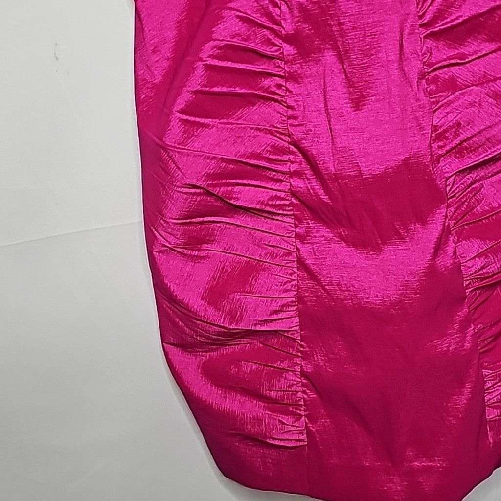 Calvin Klein NWT Calvin Klein shimmer Taffeta fuschia pink ruched dress 6 Size M / US 6-8 / IT 42-44 - 4 Thumbnail
