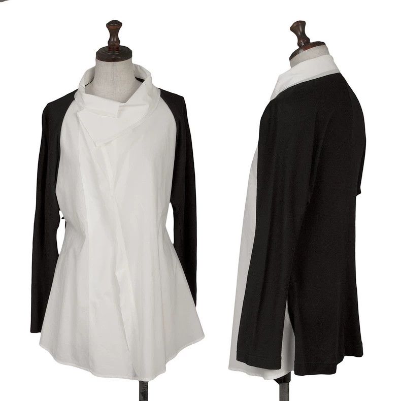 Y's Y's Black and white patchwork cardigan shirt Size US M / EU 48-50 / 2 - 1 Thumbnail