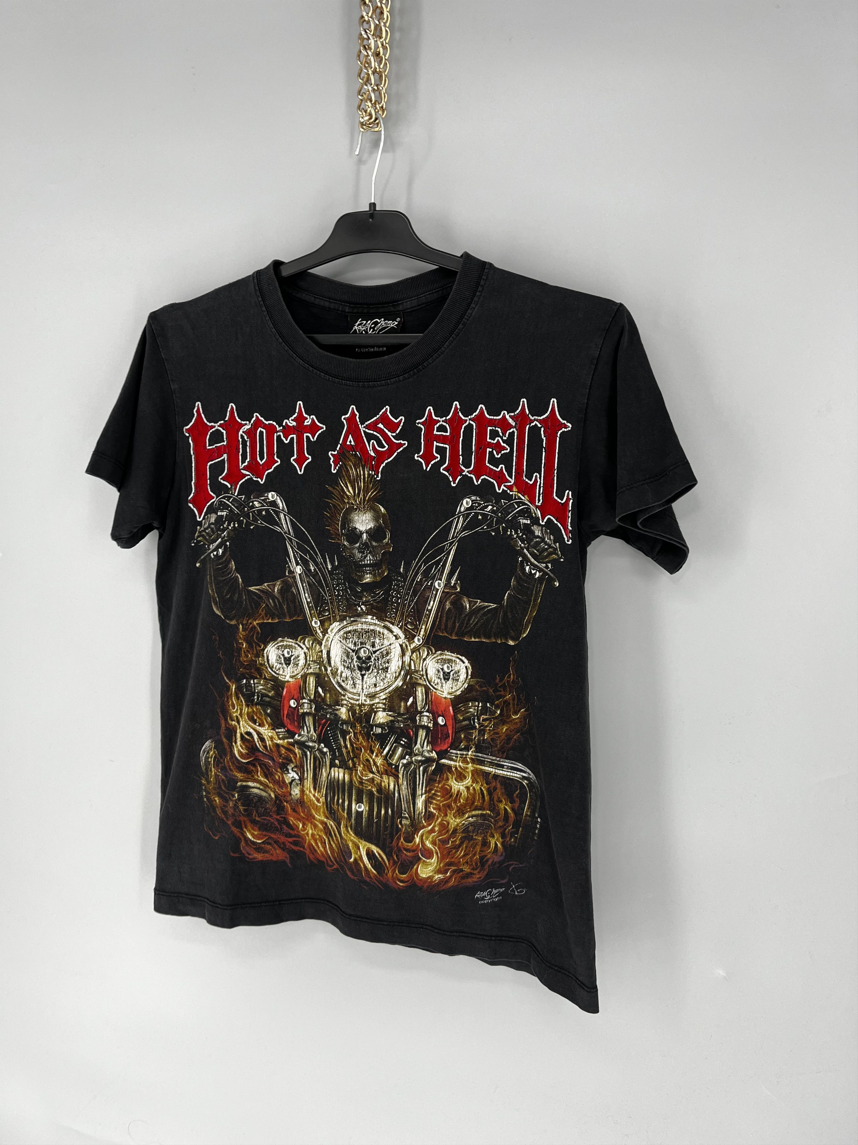 Band Tees Rock Chang Hot as Hell Vintage Skull Ghost Rider Tee Size US S / EU 44-46 / 1 - 3 Thumbnail