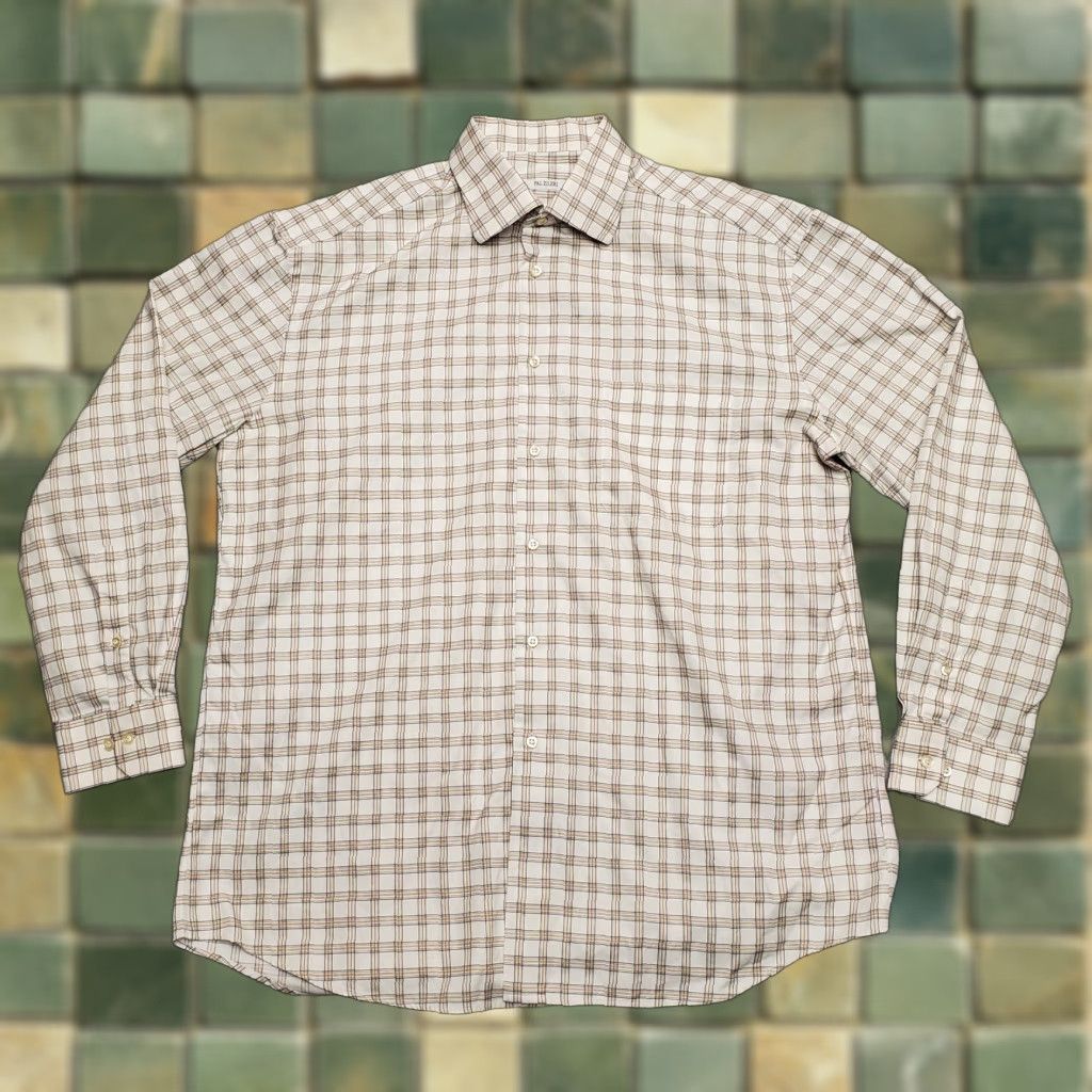 Pal Zileri Pal Zileri Shirt Mens 16.5 White Plaid Long Sleeve Button-Up Cotton Italy Button-Up Shirt Mens 16.5 White Plaid Cotton Italy Size US XL / EU 56 / 4 - 1 Thumbnail