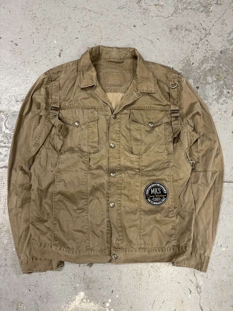 Marithe + Francois Girbaud 2000s Marithé + François Girbaud Bondage Straps Khaki Tactical Shirt Jacket Size US M / EU 48-50 / 2 - 1 Thumbnail