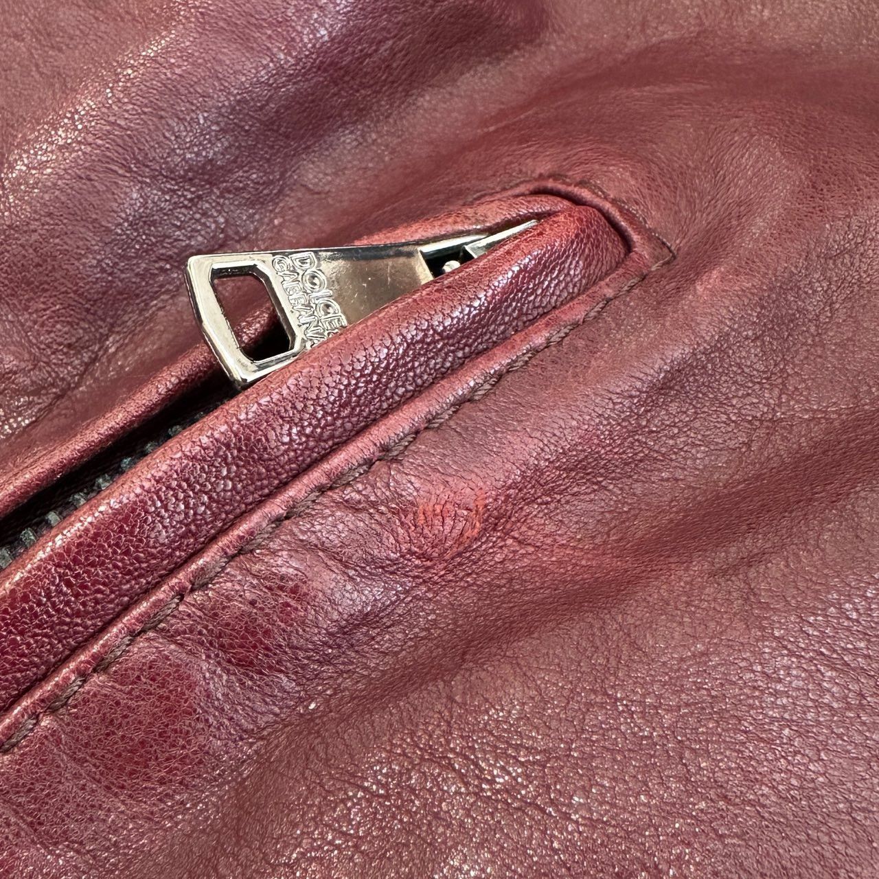 Dolce & Gabbana Dolce and Gabbana wine leather jacket Size US L / EU 52-54 / 3 - 3 Thumbnail