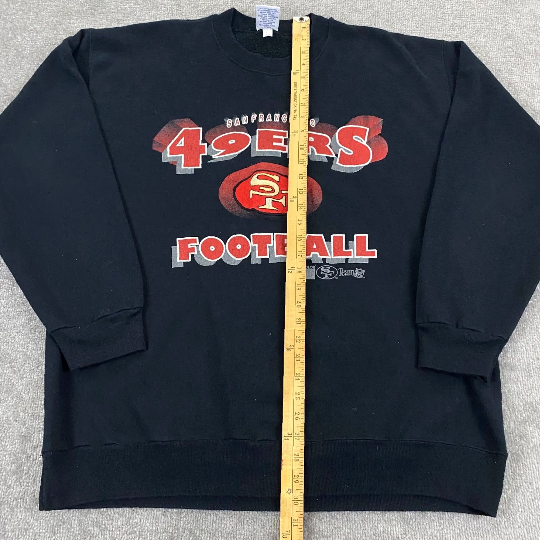 NFL VINTAGE NFL San Francisco 49ers Mens 2XL Black Pullover Crewneck Sweatshirt USA 90s Size US XXL / EU 58 / 5 - 6 Thumbnail
