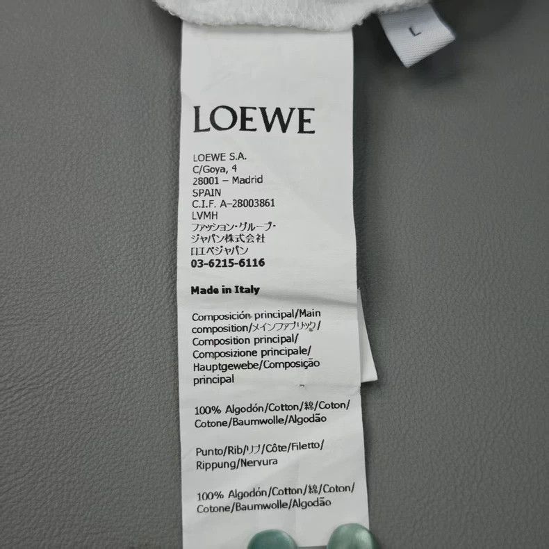 Loewe LOEWE White embroidered classic logo short sleeves Size L / US 10 / IT 46 - 6 Thumbnail