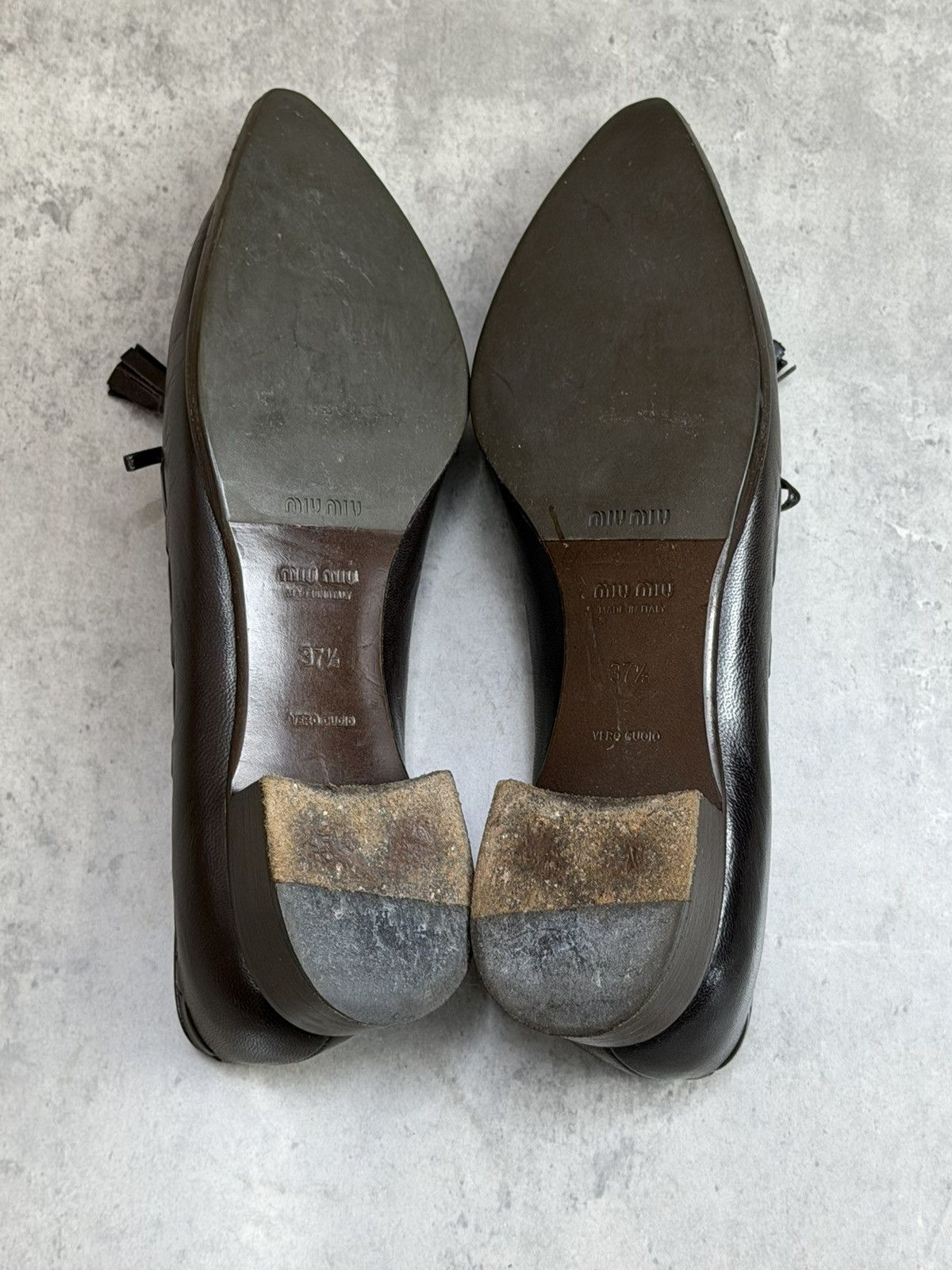Miu Miu Miu Miu Black Leather Loafers Tassel Pointed Toe Size 37 1/2 Size US 7.5 / IT 37.5 - 9 Thumbnail