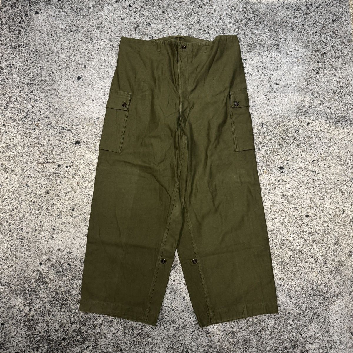 Vintage 60s Dutch Army Heavyweight Wide Leg Canvas Cargo Pants Size US 40 / EU 56 - 9 Thumbnail