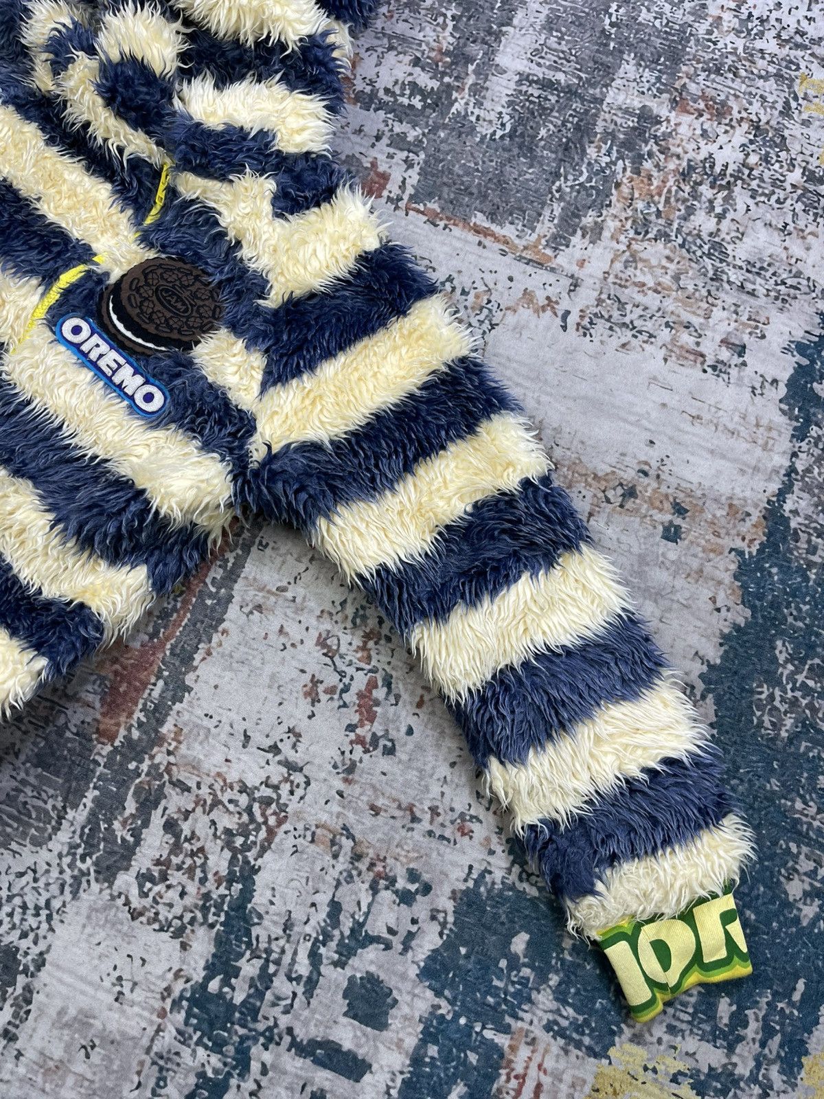 Japanese Brand Joyful And Monster Plush Whimsical Striped Fuzzy Jacket Size XS / US 0-2 / IT 36-38 - 8 Thumbnail