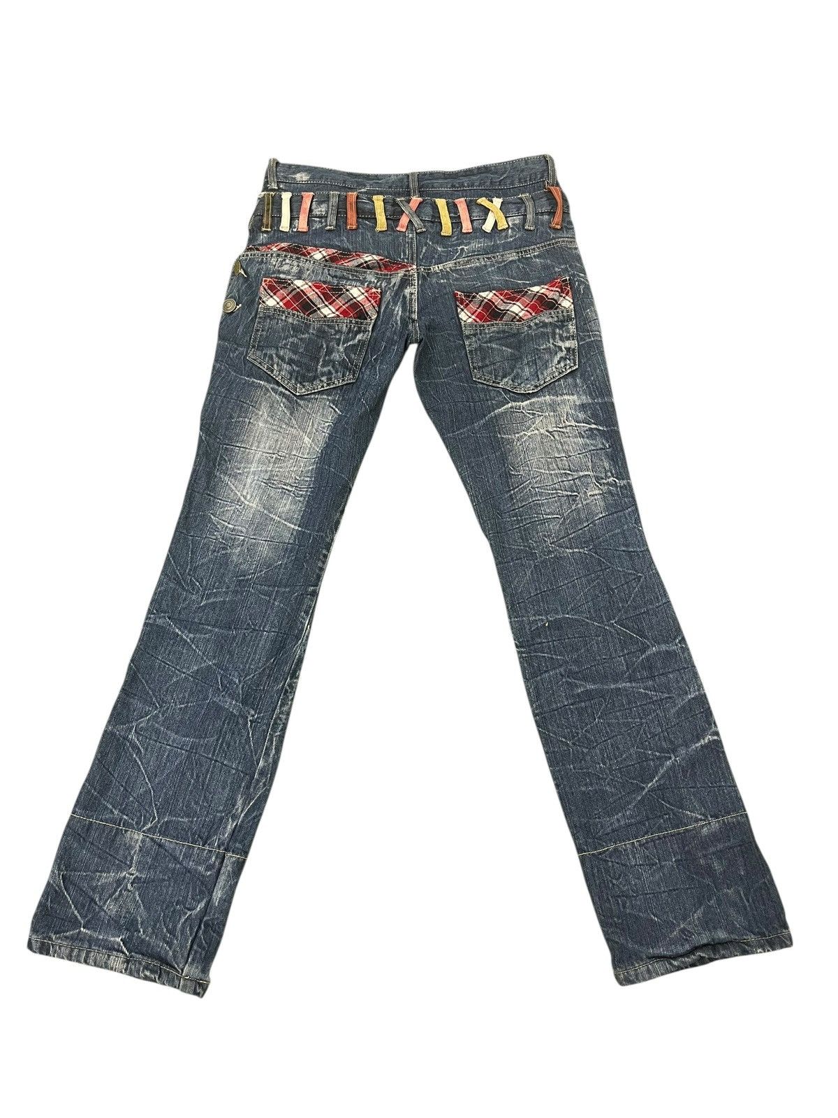 Japanese Brand Double Waist Jeans Roddle Faded Denim Slim1🟦6 Size US 32 / EU 48 - 12 Thumbnail