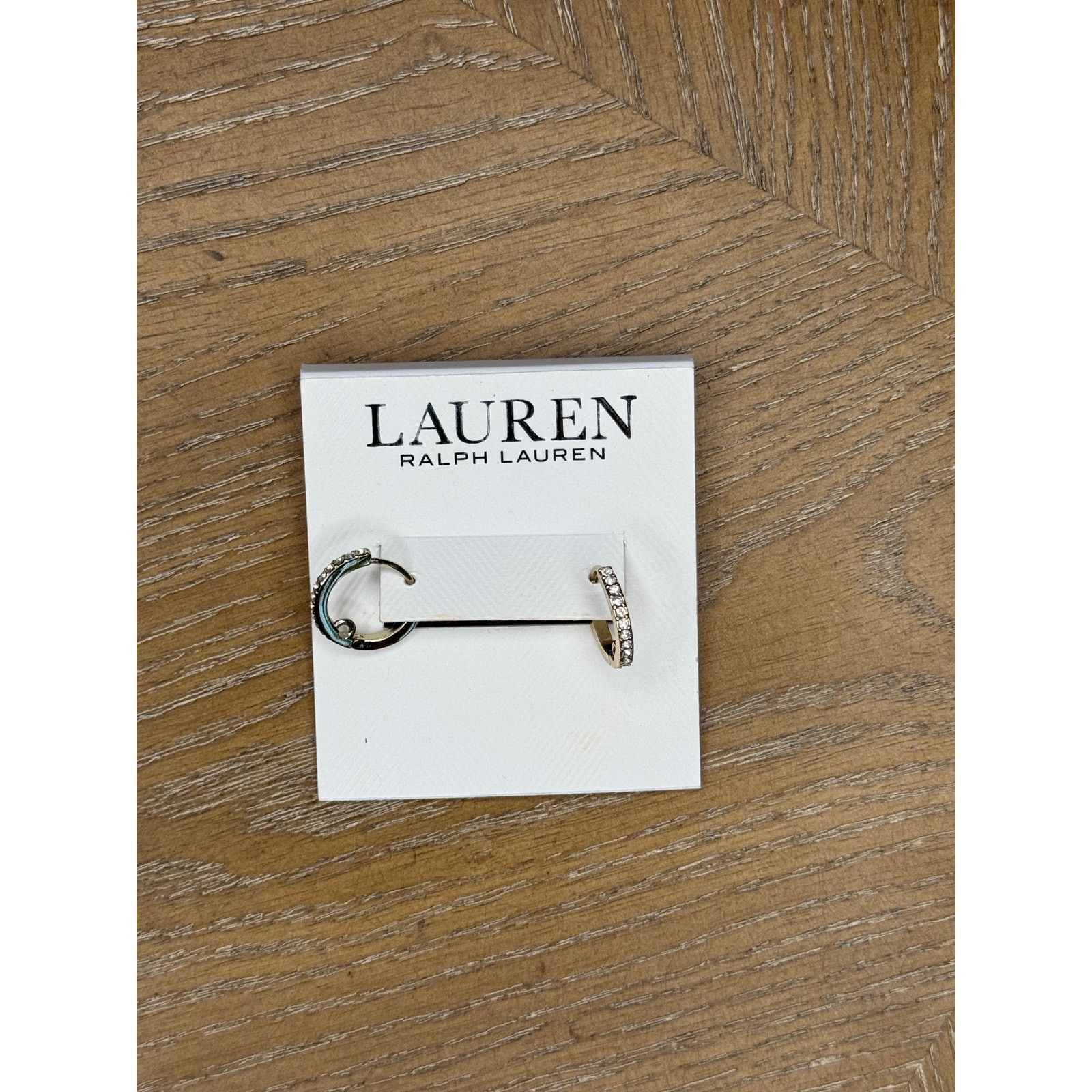 Ralph Lauren Lauren Ralph Lauren Gold Tone Pave Rhinestone Small Hoop Size ONE SIZE - 1 Thumbnail