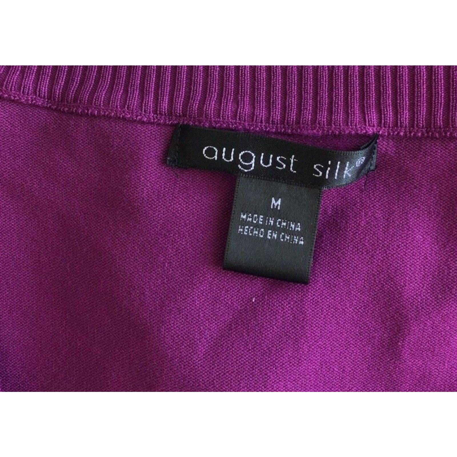 Vintage August Silk Sweater Women M Purple Knit V-Neck 3/4 Sleeves Ruffles Coquette Preppy Y2K Size M / US 6-8 / IT 42-44 - 5 Thumbnail