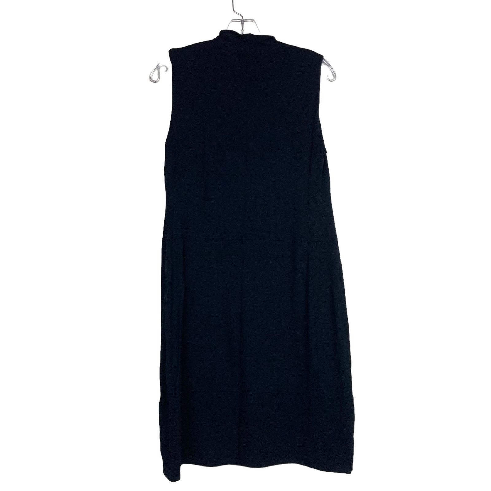 Eileen Fisher Eileen Fisher Black Mock Neck V Neck Sleeveless Dress Sz S Size S / US 4 / IT 40 - 5 Thumbnail