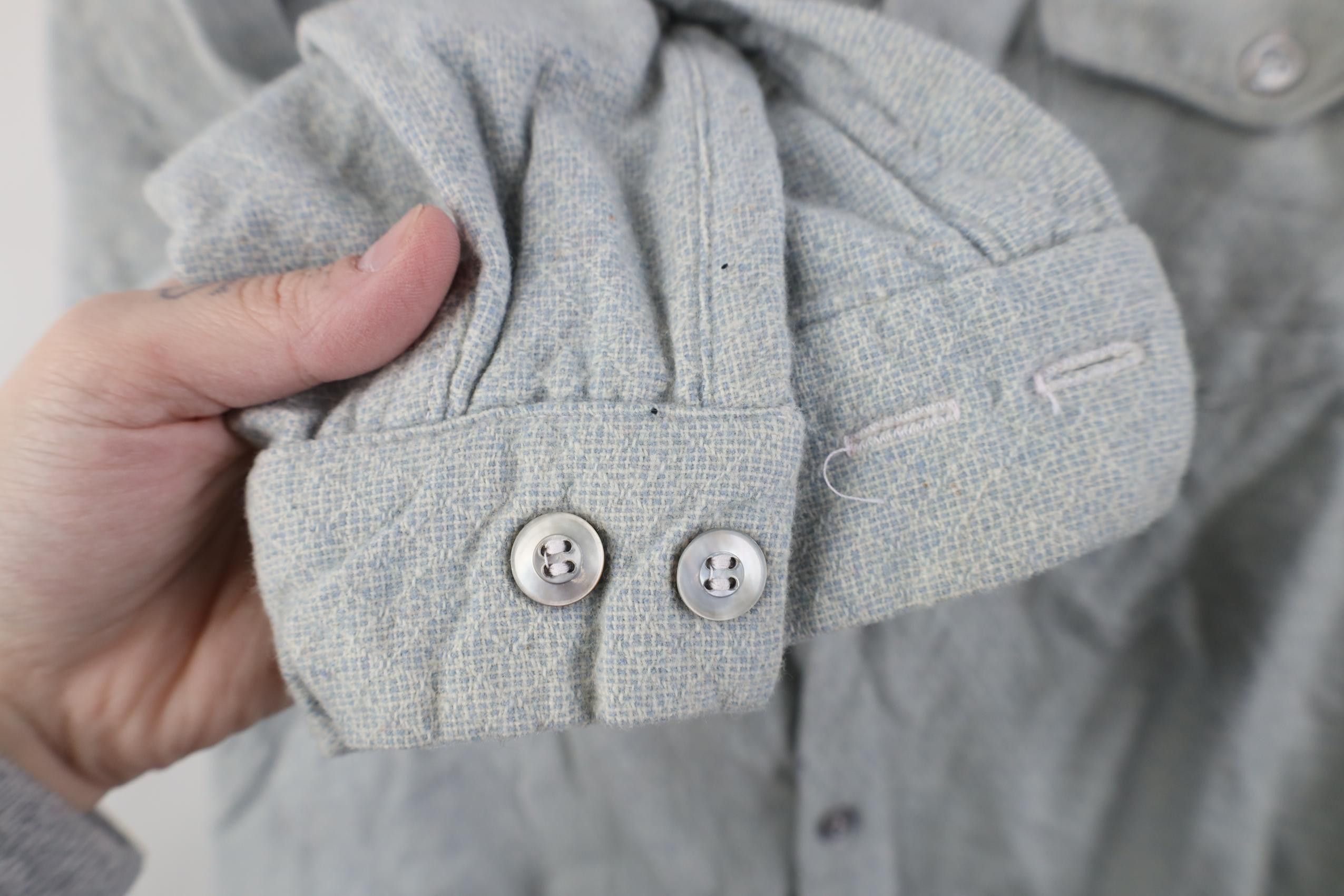 Vintage Vintage 50s 60s Pearl Button Wool Knit Button Shirt Blue USA Size US S / EU 44-46 / 1 - 11 Thumbnail