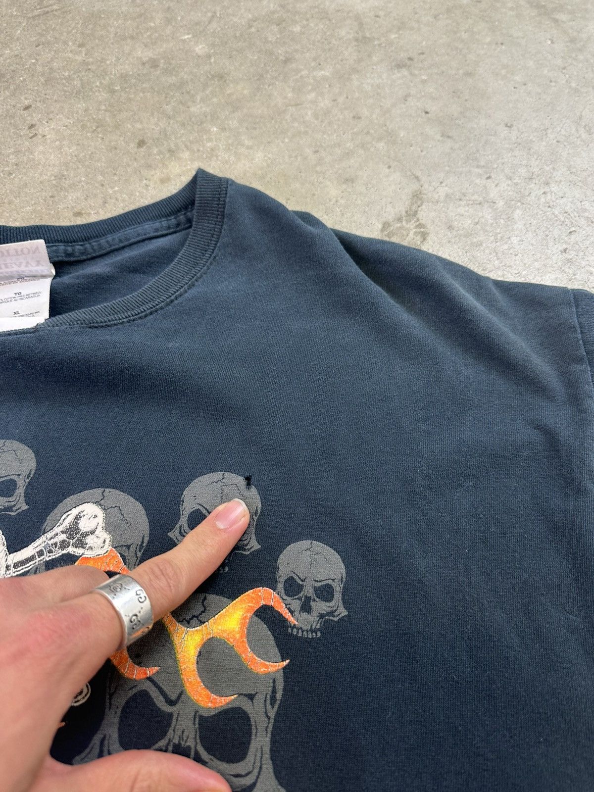 Vintage vintage custom choppers y2k motorcycle skull thrashed tee Size US XL / EU 56 / 4 - 6 Thumbnail