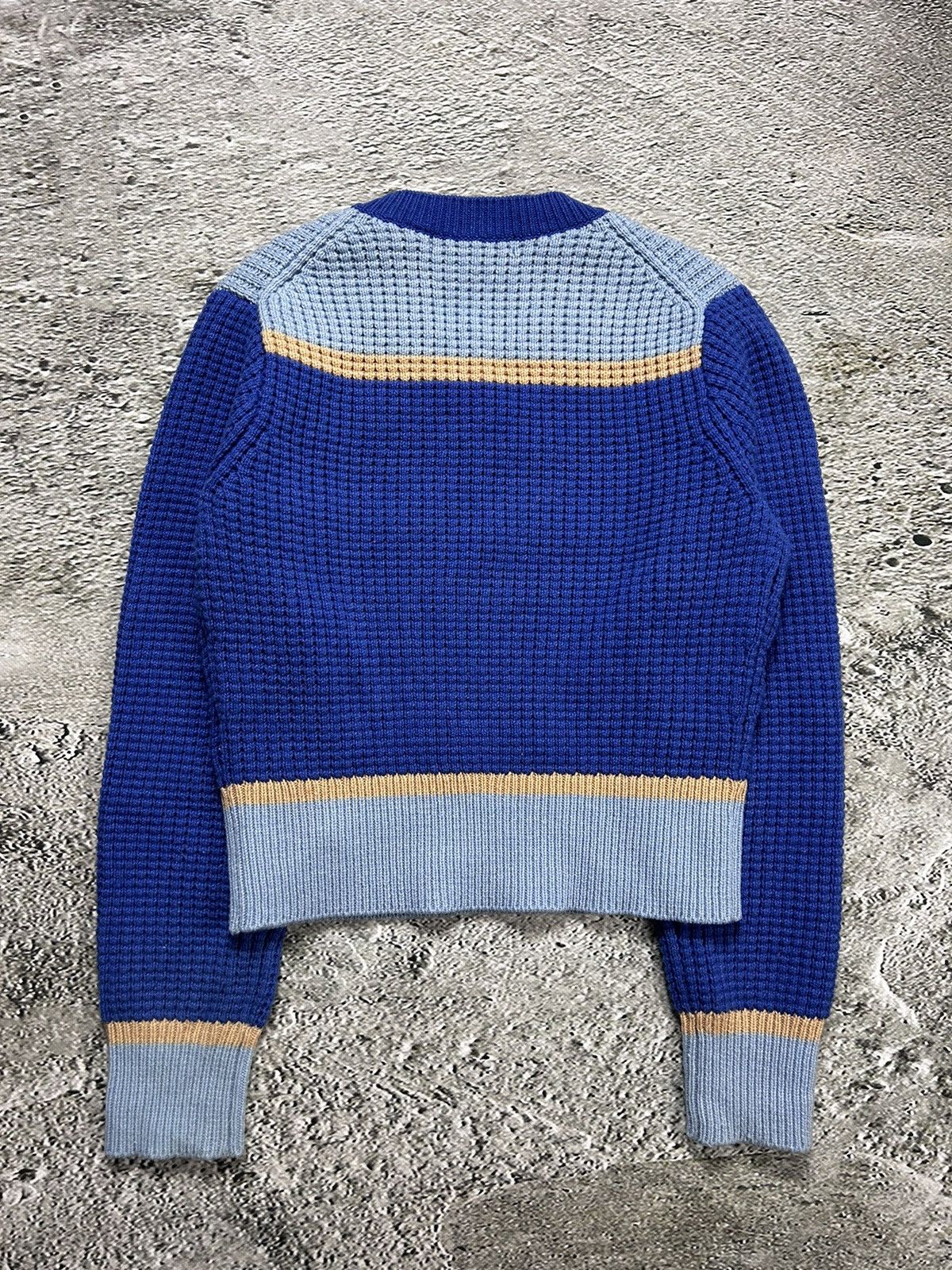 Marni × Uniqlo Marni Uniqlo Popcorn Knit V-neck Sweater blue Size M / US 6-8 / IT 42-44 - 8 Thumbnail