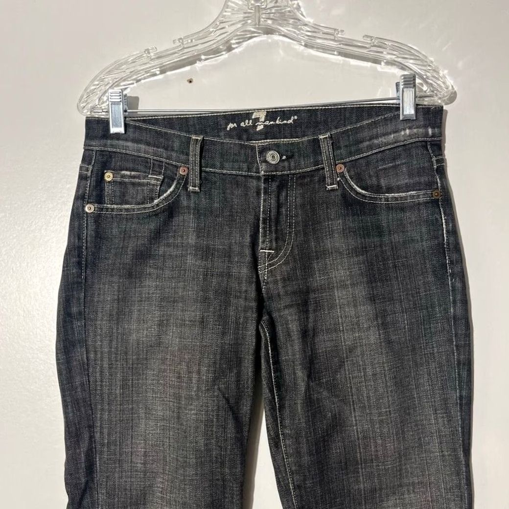 7 For All Mankind VINTAGE 7 For All Mankind Gray Distressed Straight Leg Jeans Women Size 29 Made In Usa Size 29" - 2 Thumbnail