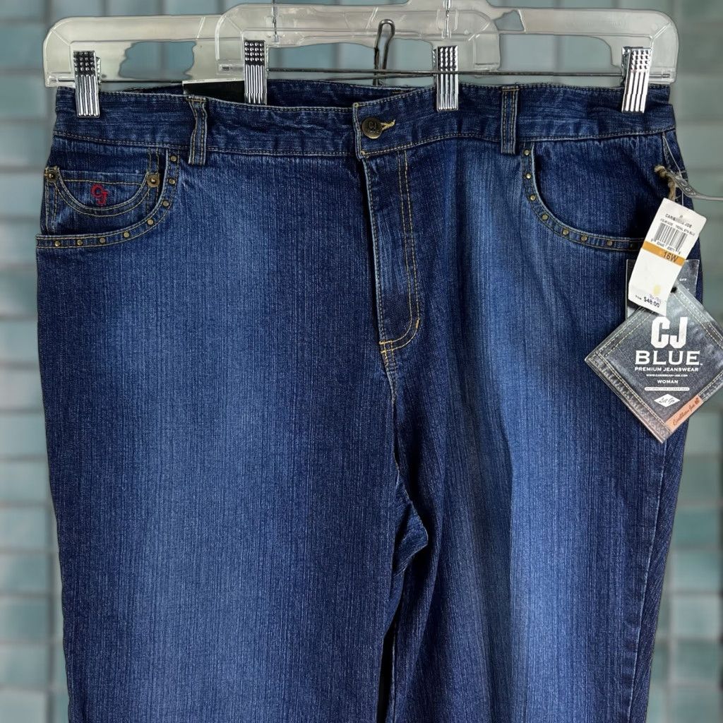 Denime VINTAGE Caribbean Joe Blue Denim Boot Cut Jeans Womens Size 16W 38X30 NWT Size 38" / US 16 / IT 52 - 1 Thumbnail