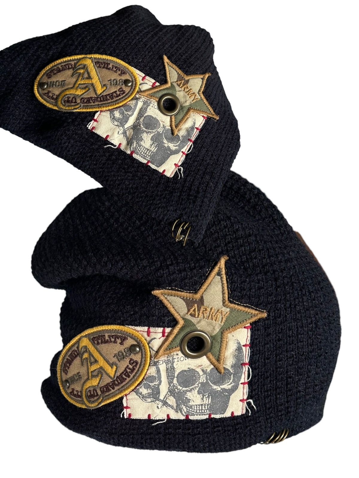 Japanese Brand Skull Punk Bondage Japanese Style Beanie Hats Rare ☠️☠️ Size ONE SIZE - 1 Thumbnail