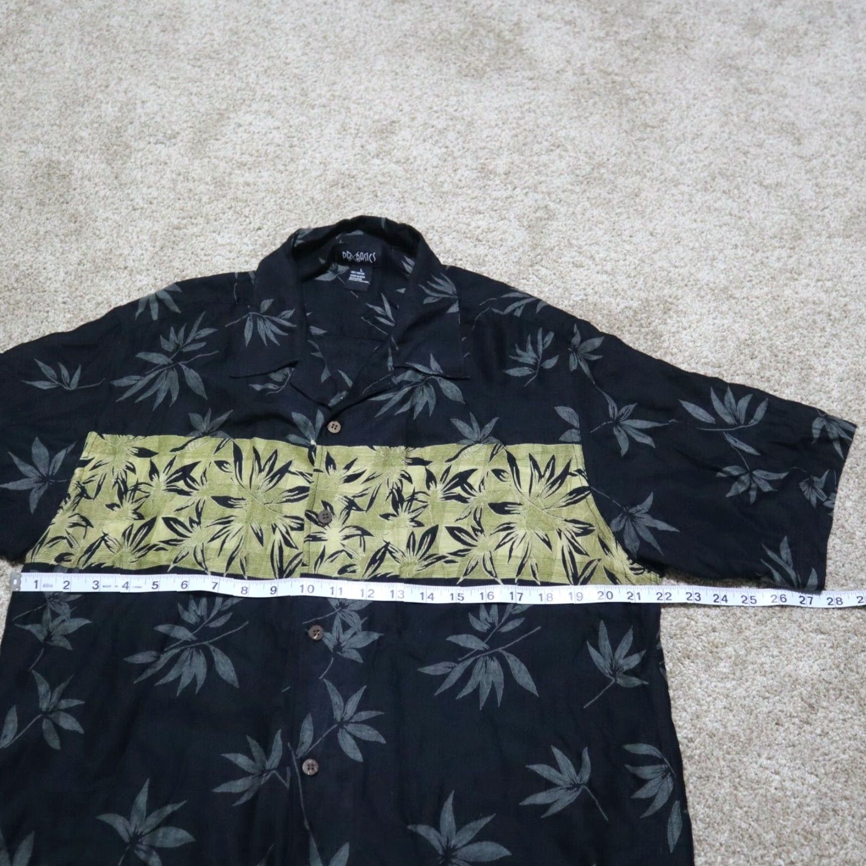Asics PB Basics Shirt Women's L Black Button-Up Casual 100% Cotton Hawaiian Size L / US 10 / IT 46 - 5 Thumbnail
