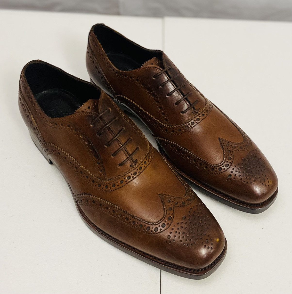 Lidfort Lidfort Brown Princes Leather Brogue Wingtip Oxford 9 US NEW Size US 9 / EU 42 - 14 Thumbnail