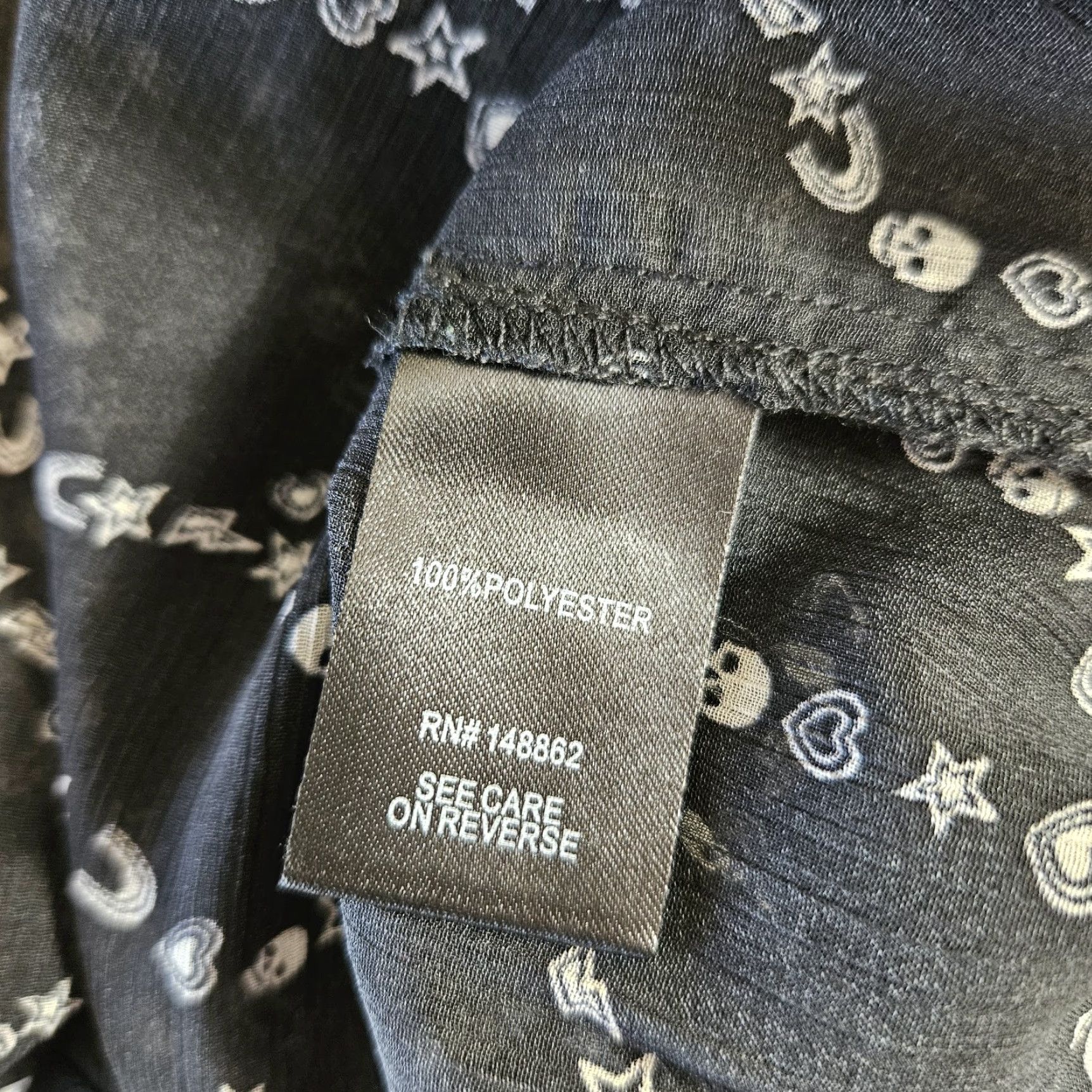 Torrid Torrid Blouse Shirt Long Sleeve Chiffon Black Sz L Womens Skull Charms of Luck Vintage No Size L / US 10 / IT 46 - 5 Thumbnail