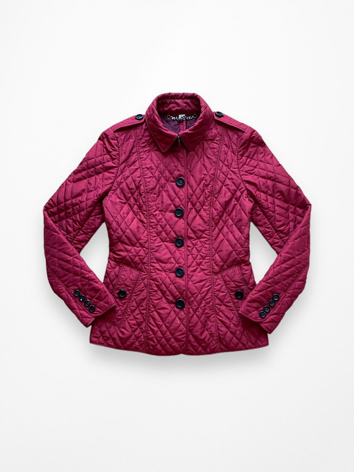 image of Burberry London Quilted W’S Jacket in Burgandy, Women's (Size Small)