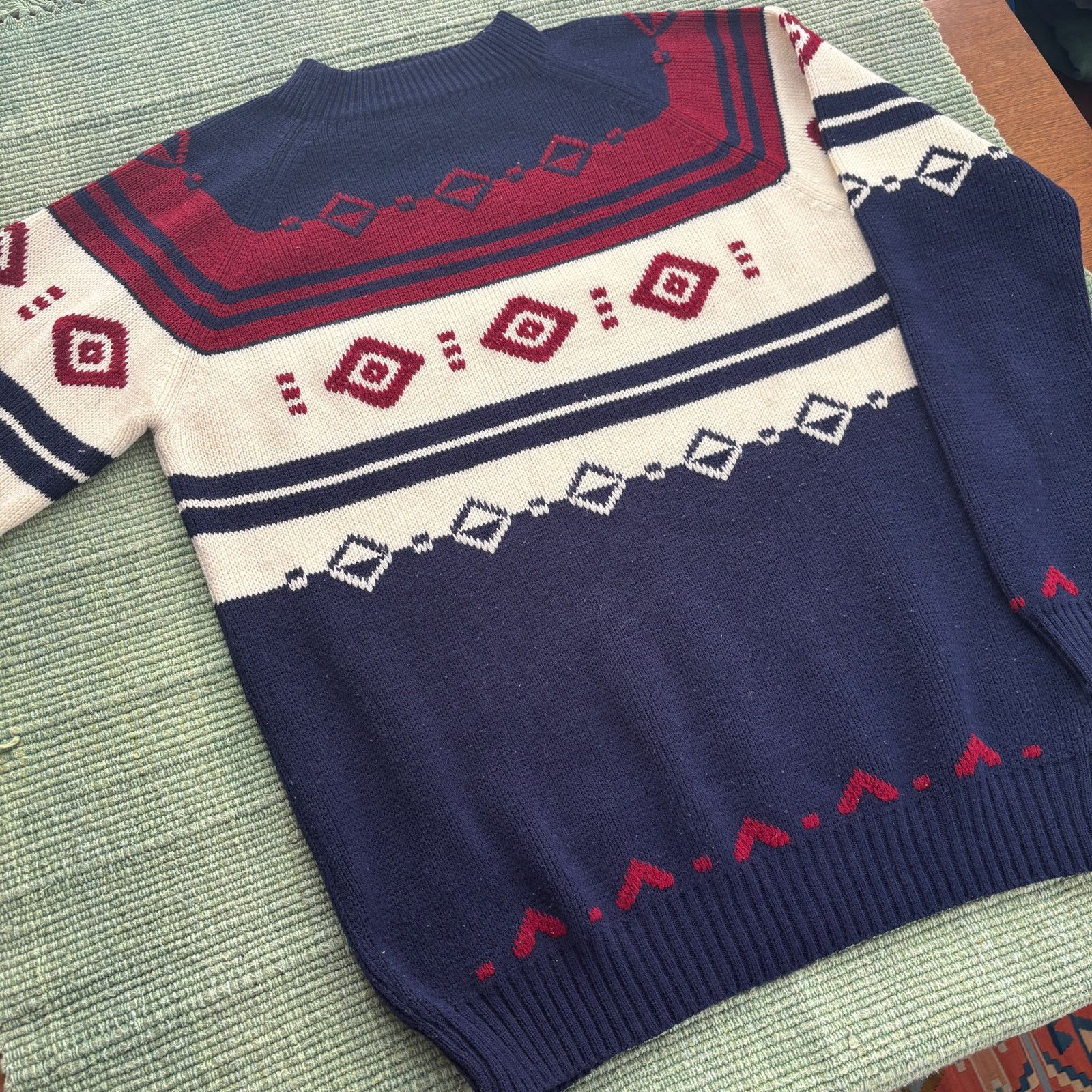 Vintage True vintage 70s wool acrylic mens winter knit sweater Size US L / EU 52-54 / 3 - 4 Thumbnail