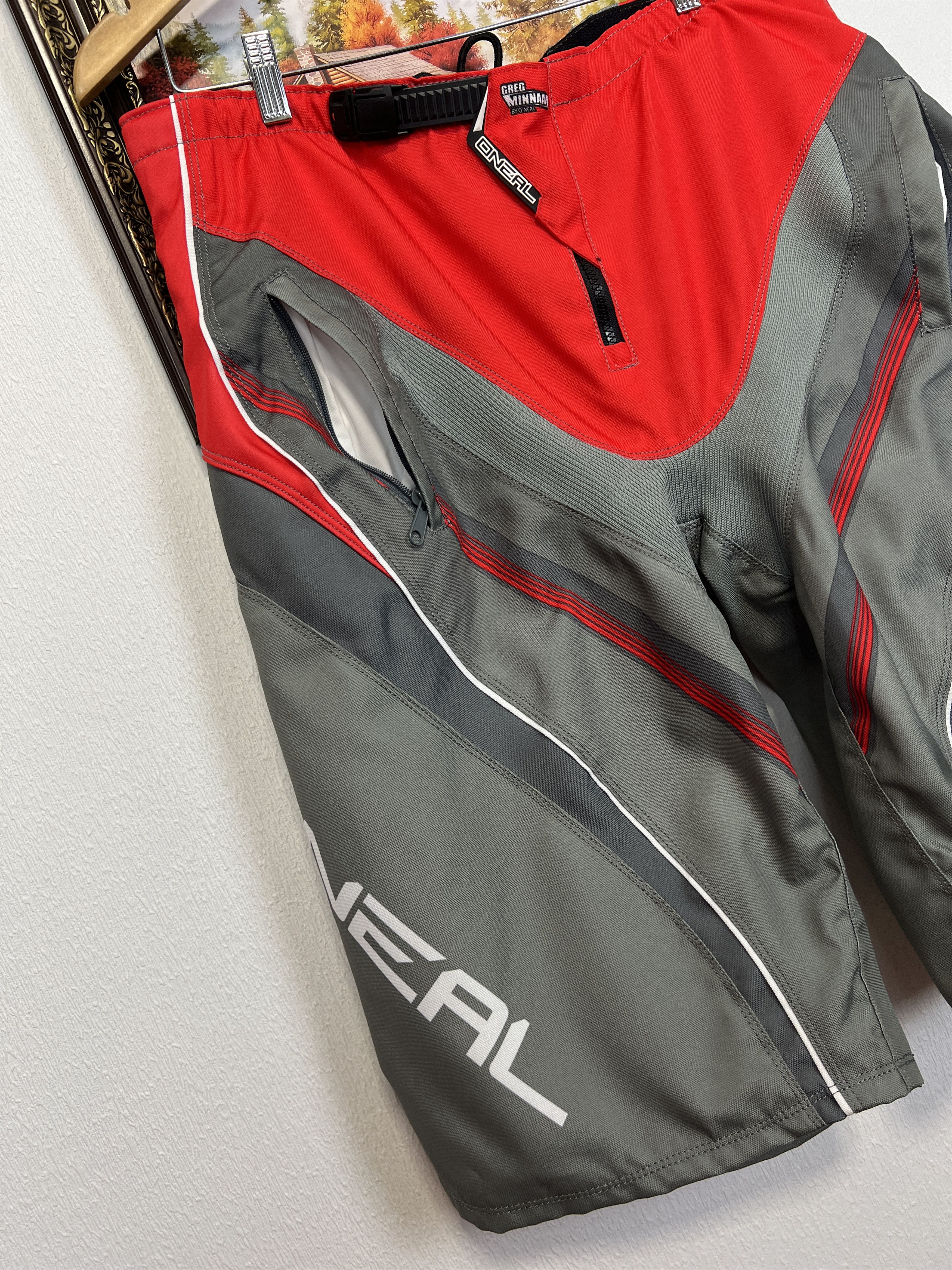 O'Neill Element FR Red Grey Shorts Racing Tech Ride Motobike Hype Size US 38 / EU 54 - 3 Thumbnail