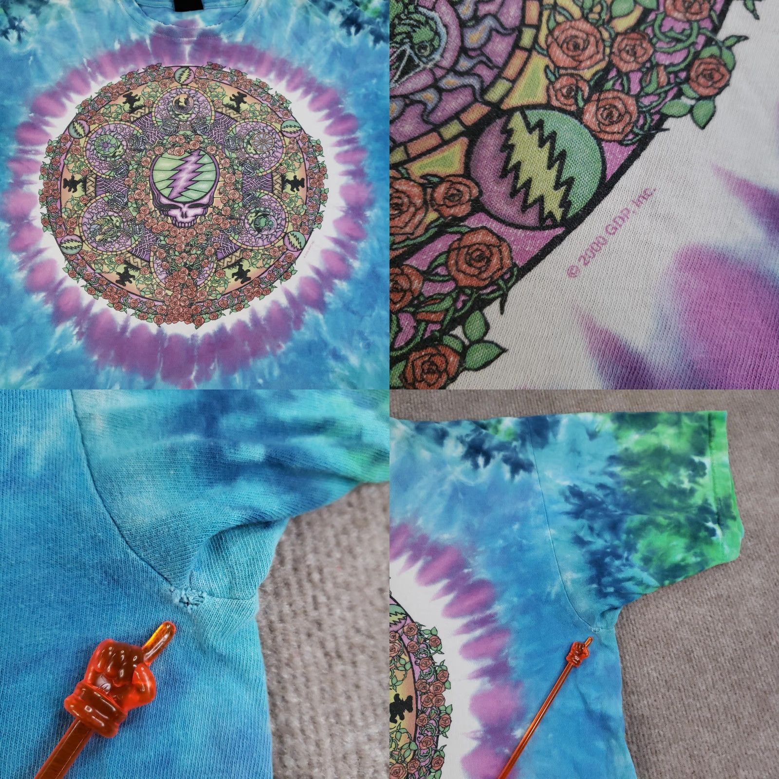 Liquid Blue VINTAGE Liquid Blue Grateful Dead T-Shirt Men Extra Large Graphic 2000s Roses Skull Tie Dye Size US XL / EU 56 / 4 - 8 Thumbnail