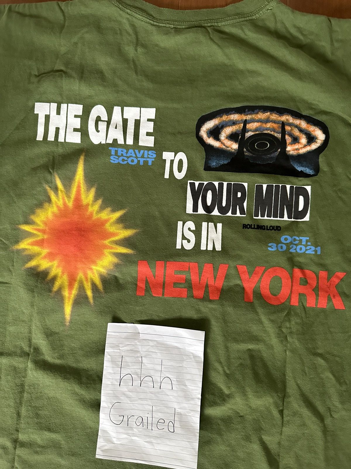 Travis Scott EXCLUSIVE Utopia Rolling Loud NY Green Tee Size US XL / EU 56 / 4 - 3 Thumbnail