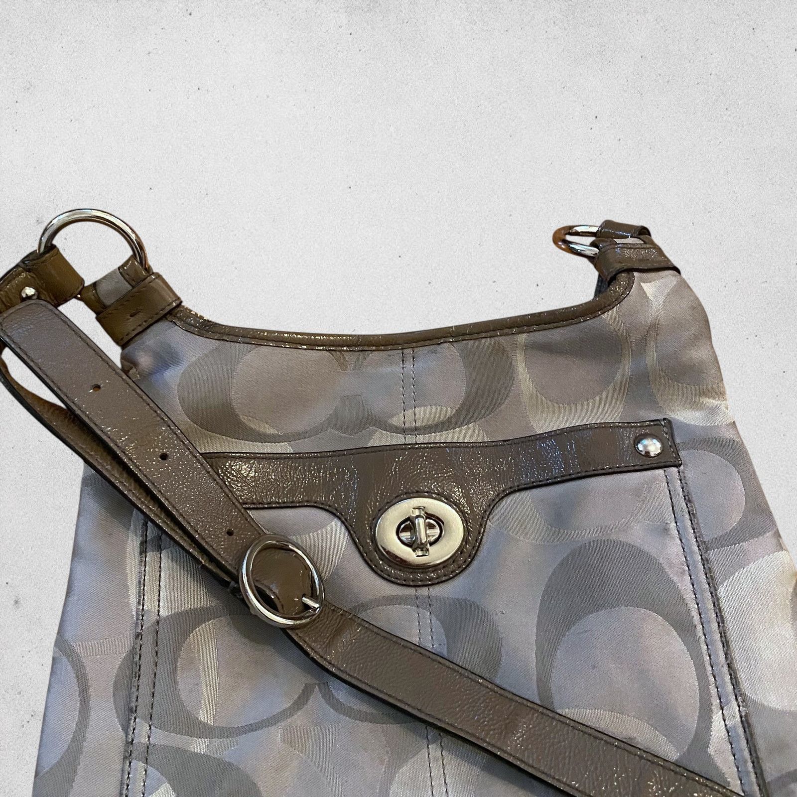 Coach Coach Penelope Optic Signature Crossbody Bag Gray Canvas Size ONE SIZE - 3 Thumbnail