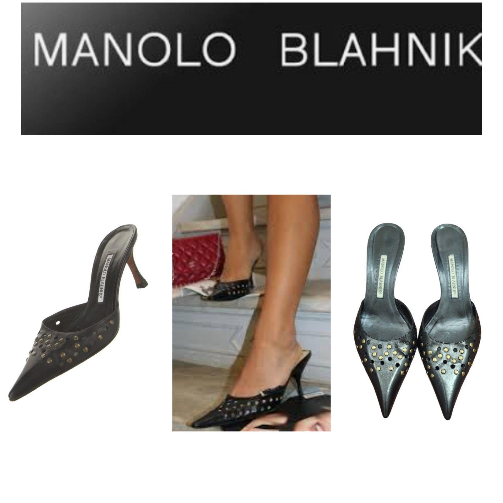 Manolo Blahnik Manolo Blahnik Leather Lasercut Accents Mules Women's Size US 10 / IT 40 - 14 Thumbnail