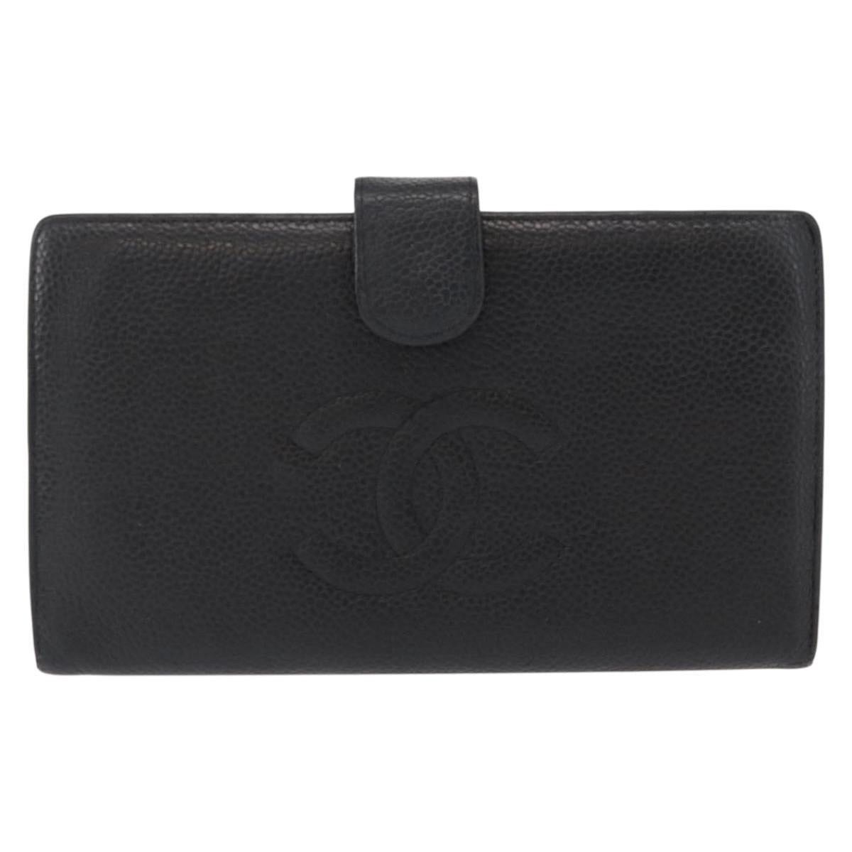 Chanel Chanel Long Wallet Caviar Skin Black Gold CC Size ONE SIZE - 2 Thumbnail