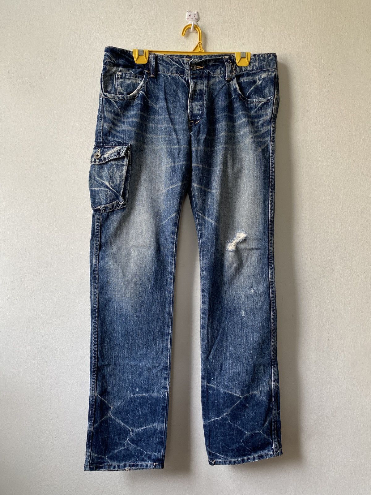 Japanese Brand John Bull Cargo Distressed Denim