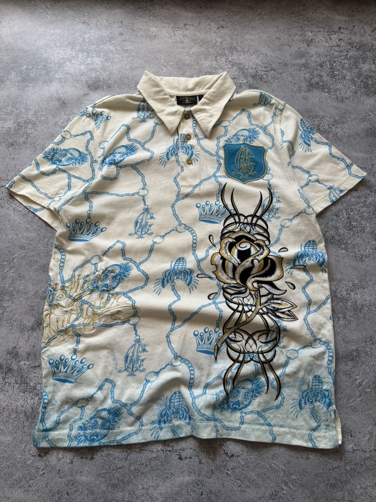 Christian Audigier Vintage Christian Audigier Polo T-Shirt Rare Size US L / EU 52-54 / 3 - 1 Thumbnail