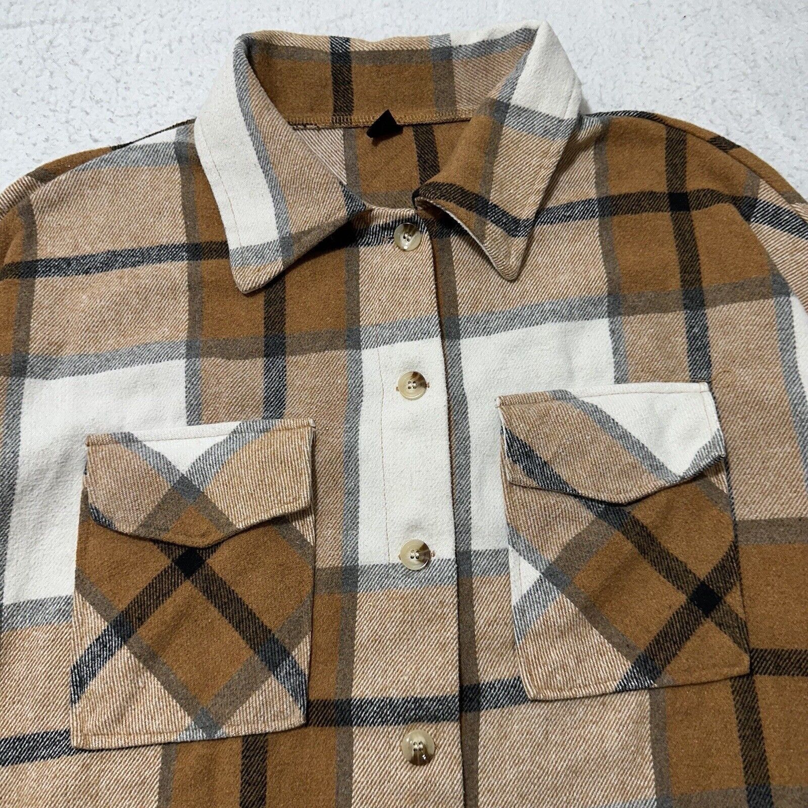 Shein Shein Curve 2XL Button Up Plaid Shirt Shacket Top Pocket Size XXL / US 16-18 / IT 52-54 - 2 Thumbnail