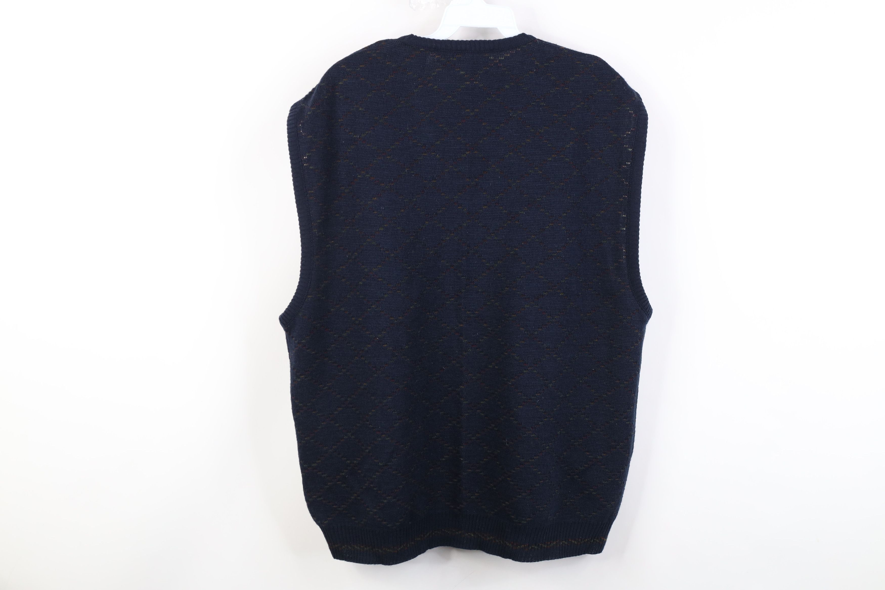 Vintage Vintage 90s Streetwear Argyle Wool Blend Knit Sweater Vest Size US L / EU 52-54 / 3 - 6 Thumbnail