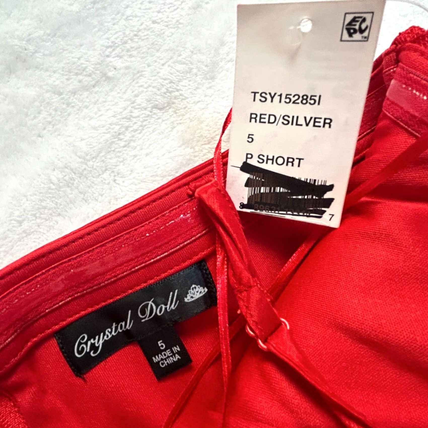 Vintage Crystal Doll Dress Juniors' Size 5 Red/Silver Rhinestone Fit & Flare Mini New Size S / US 4 / IT 40 - 6 Thumbnail