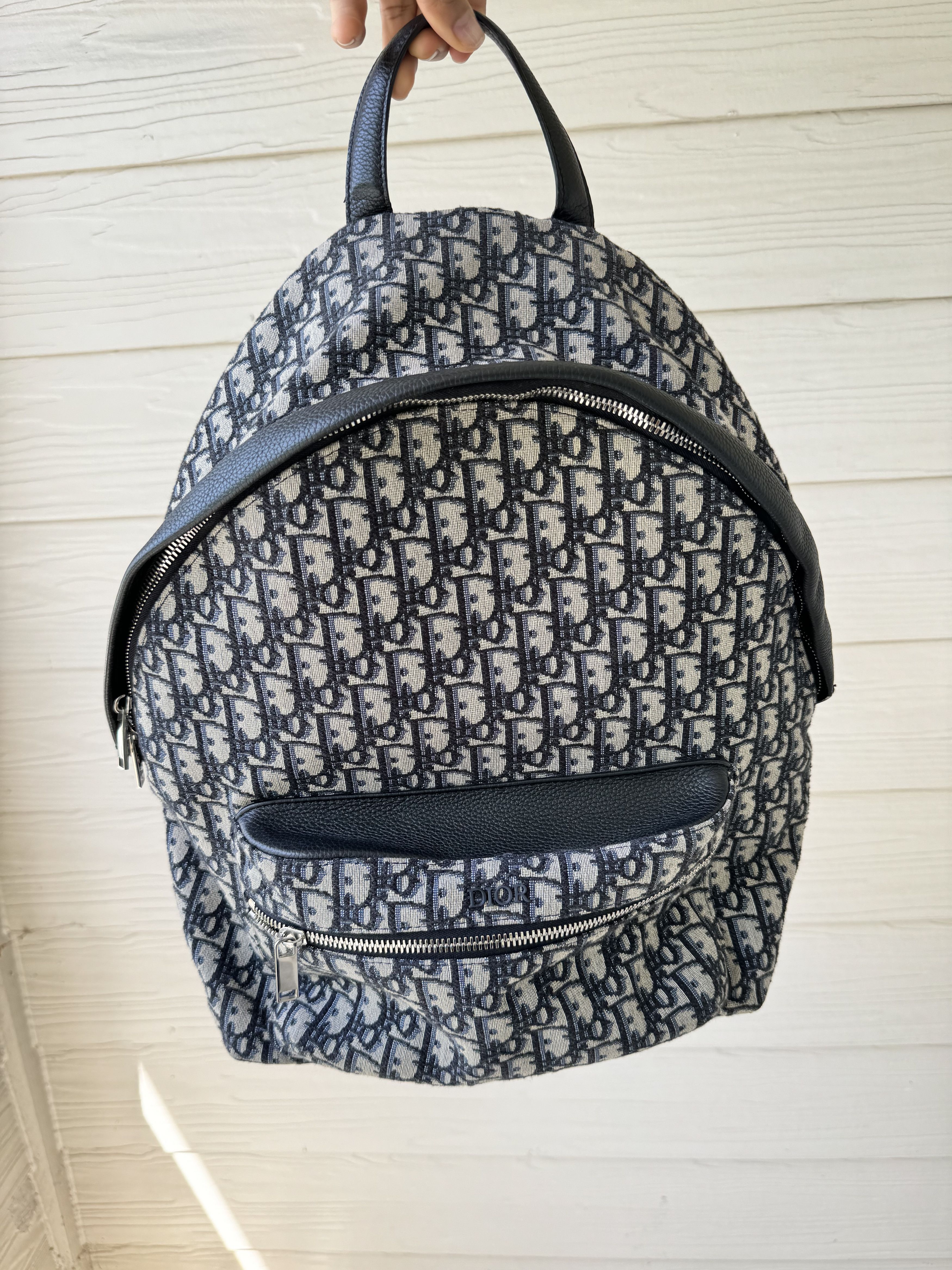 image of Dior Bookbag in Blue Grey, Men's