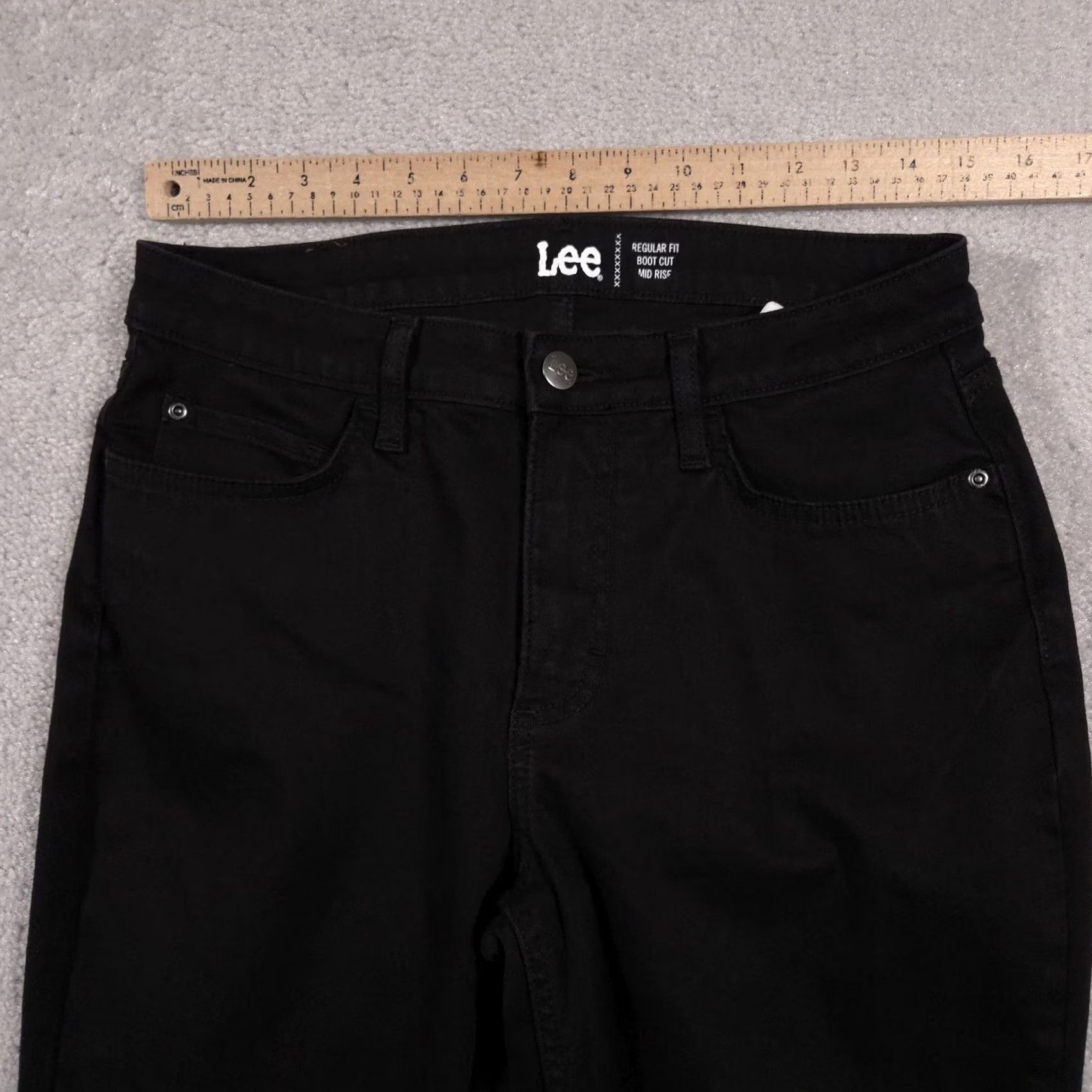Lee Lee Jeans Womens Jeans Boot Cut Mid Rise Stretch Regular Fit 5 Pocket Black 10 M Womens Size 32" / US 10 / IT 46 - 6 Thumbnail
