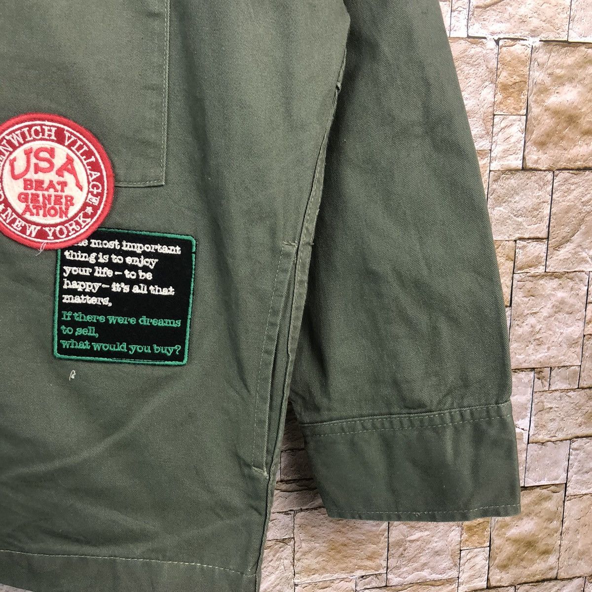 Japanese Brand Back Number Green military jacket #A184 Size US L / EU 52-54 / 3 - 8 Thumbnail