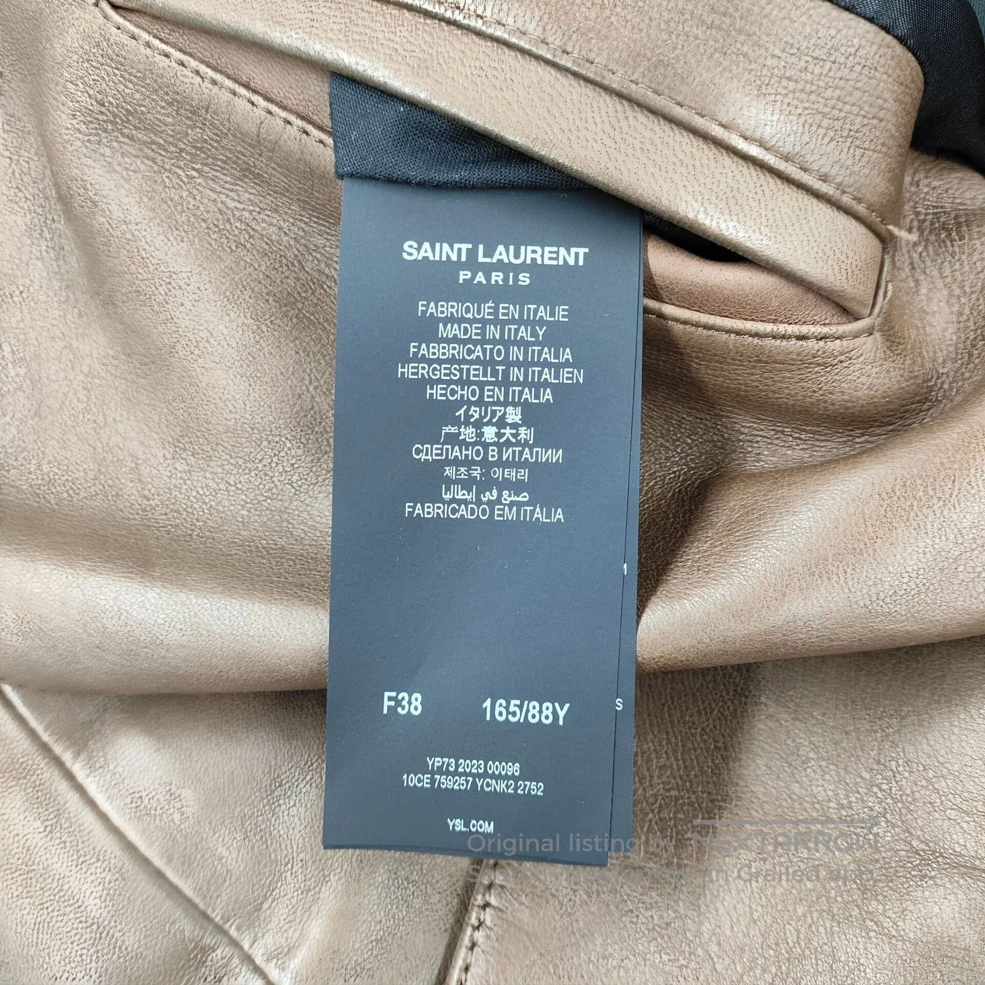 Yves Saint Laurent YSL Vintage Brown Lambskin Leather Jacket. Size S / US 4 / IT 40 - 4 Thumbnail
