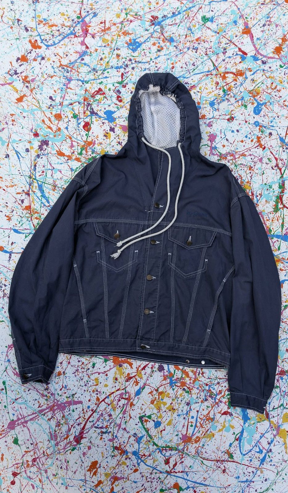 Diesel Vintage diesel jacket hoody windbreaker 90s zip up navy blue Size US L / EU 52-54 / 3 - 2 Thumbnail