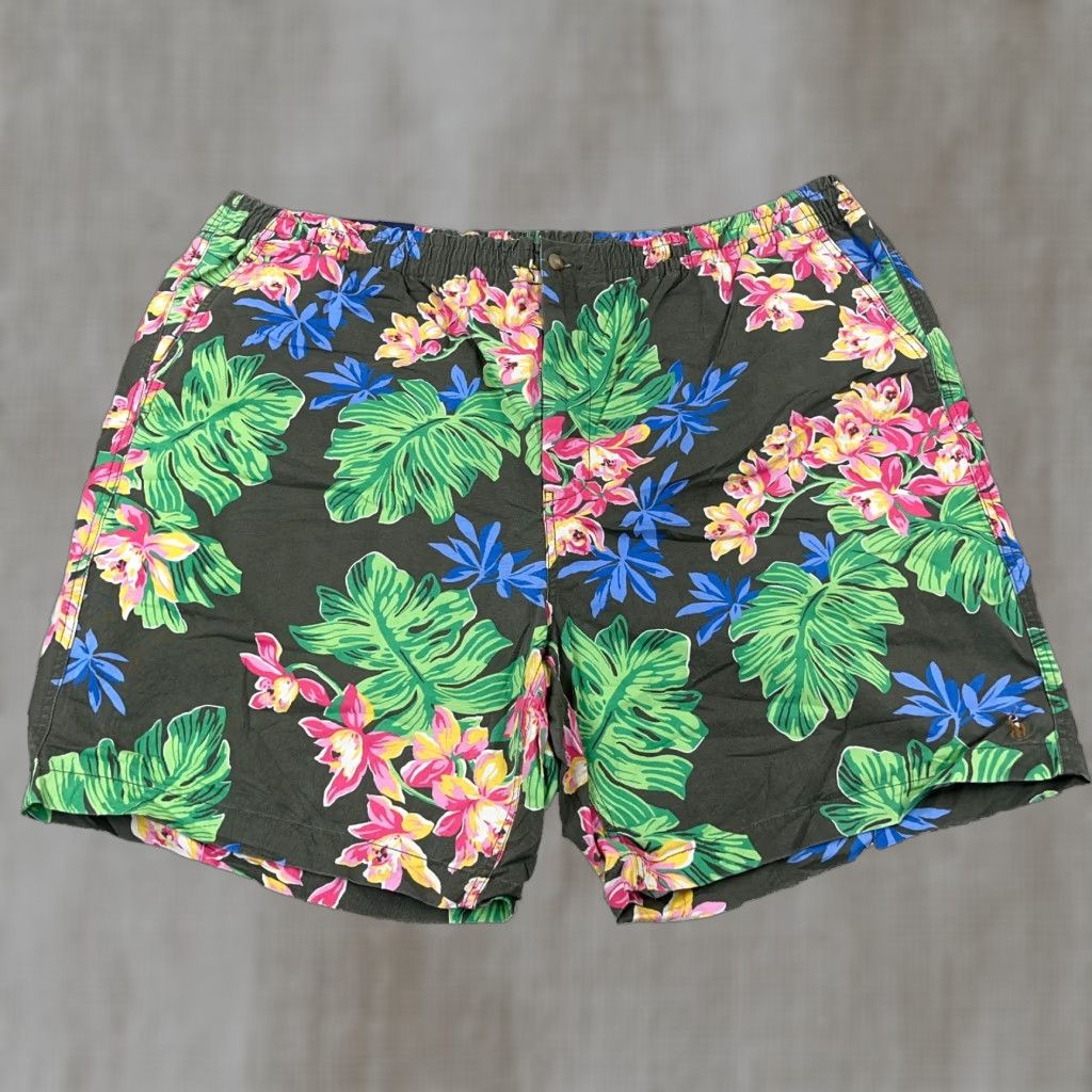 Polo Ralph Lauren Polo Ralph Lauren Swim Trunks Men 2XB Green Pink Floral Stretch Classic Fit Size US XXL / EU 58 / 5 - 1 Thumbnail