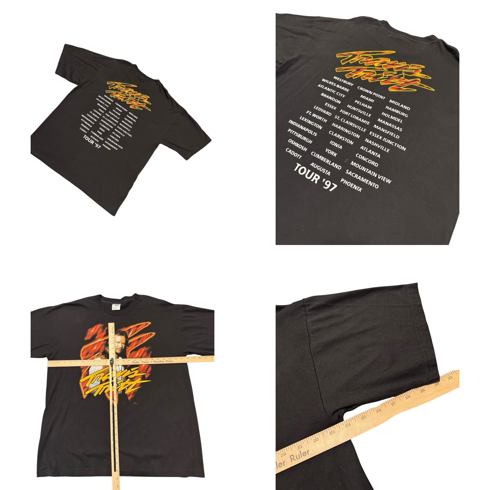 Vintage VINTAGE WinterLand 1996 Travis Tritt Tour Shirt Country Music TShirt XL Tee Short Sleeve Crew Neck Black Cotton Knit Men Factory Size US XL / EU 56 / 4 - 8 Thumbnail