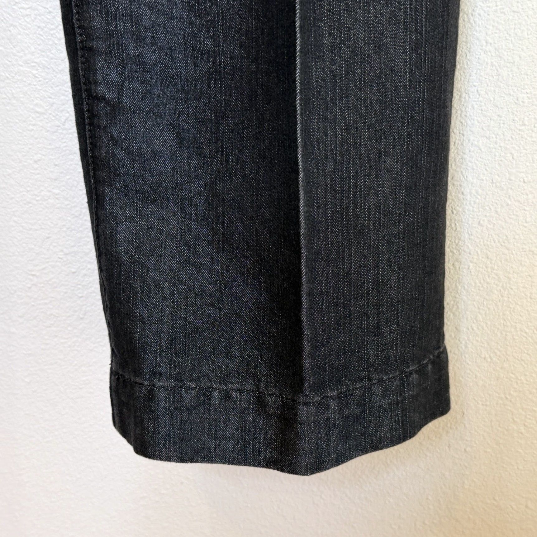 Vintage Chico's Pants Womens 2.5 Regular Charcoal Metallic Straight Leg Flat Front 31in Inseam Stretch Dress/Business Casual Workwear Trousers Size 26" / US 2 / IT 38 - 4 Thumbnail